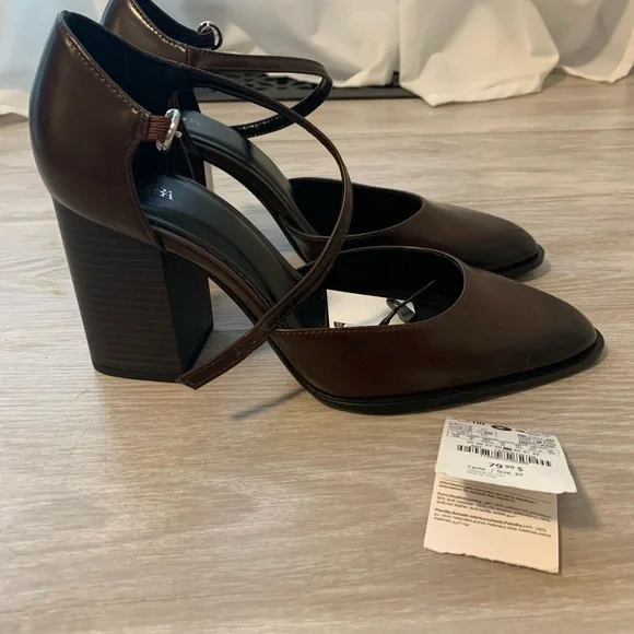 Zara Dark Brown Women's Heels - Picture 4 of 6